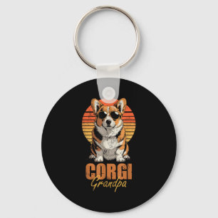Coole Retro Corgi Opa Grappige Vintage Hond Liefhe Sleutelhanger