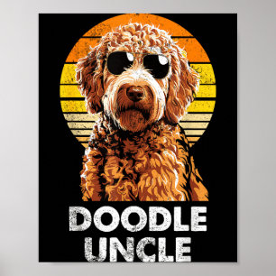 Coole Retro Doodle Oom Grappige Vintage Hondeneige Poster