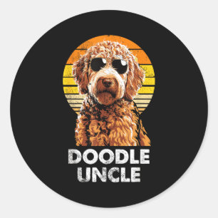 Coole Retro Doodle Oom Grappige Vintage Hondeneige Ronde Sticker