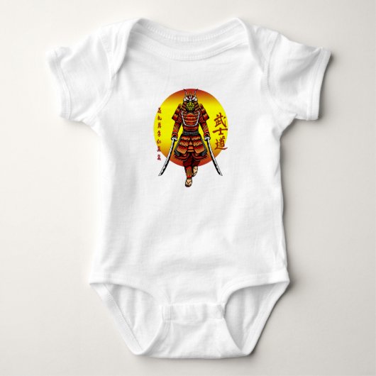 Coole Retro Gepantserde Samurai met 2 Katanas Romper (Voorkant)