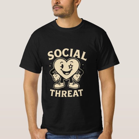 coole retro hartvorm mannen t-shirt (Voorkant)