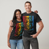 Coole Retro Kat met Zonnebril T-shirt (Unisex)