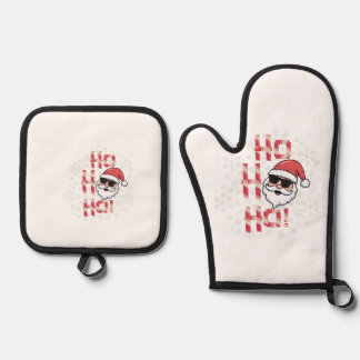 Coole Retro Kerstman Kerst Ovenwant Se & Pannenlap Set