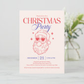 Coole Retro Kerstman Kerstfeest Feestdagenkaart (Staand voorkant)