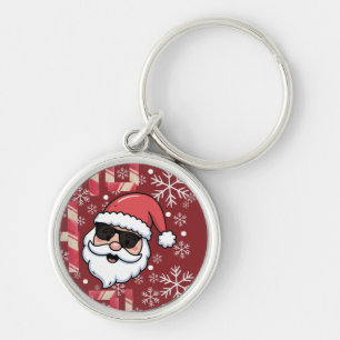 Coole Retro Kerstman Zonnebril Kerst Sleutelhanger