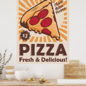 coole retro pizza poster (Keuken)