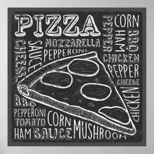 coole retro pizza poster