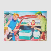 coole retro  reizende familieontkoppeling tissuepapier (Voorkant)