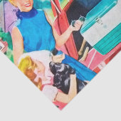 coole retro  reizende familieontkoppeling tissuepapier (Detail)