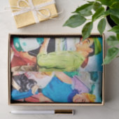 coole retro  reizende familieontkoppeling tissuepapier (Geschenk)