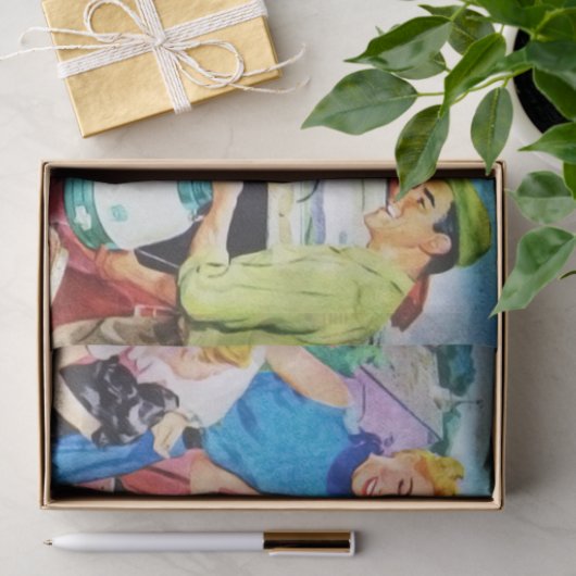 coole retro reizende familieontkoppeling tissuepapier (Geschenk)