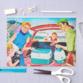 coole retro  reizende familieontkoppeling tissuepapier (Craft)