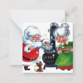 coole retro Santa Mrs Claus Notitiekaartje (Voorkant)