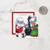 coole retro Santa Mrs Claus Notitiekaartje (Voorkant / Achterkant in situ)