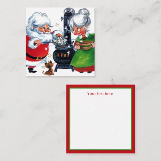 coole retro Santa Mrs Claus Notitiekaartje (Voorkant / Achterkant)