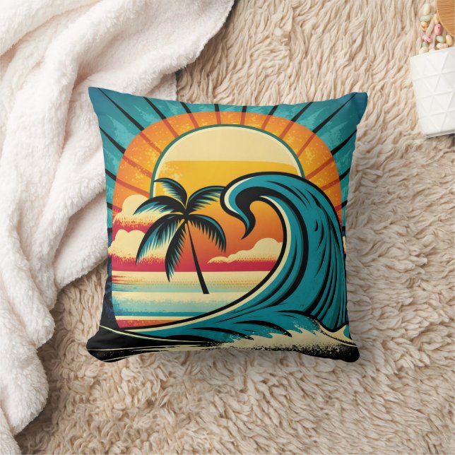 Coole retro strand scene  kussen (Deken)