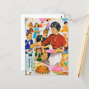 coole retro vintage verjaardagsfeestje briefkaart