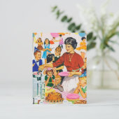 coole retro vintage verjaardagsfeestje briefkaart (Staand voorkant)