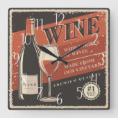 coole retro-wc vierkante klok (Voorkant)