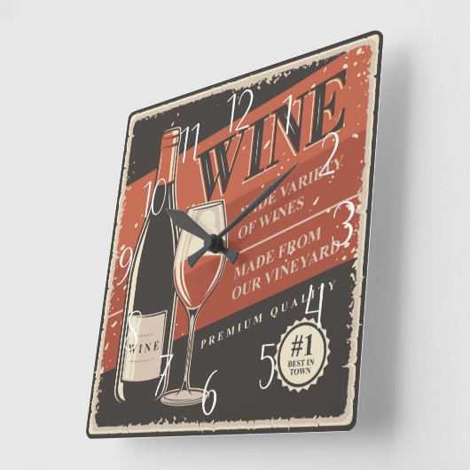 coole retro-wc vierkante klok (Hoek)