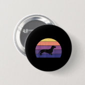 Coole Retro Zonsondergang Dachshunds_ Geweldige Da Ronde Button 5,7 Cm (Voorkant /achterkant)