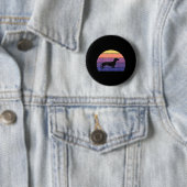 Coole Retro Zonsondergang Dachshunds_ Geweldige Da Ronde Button 5,7 Cm (In situ)