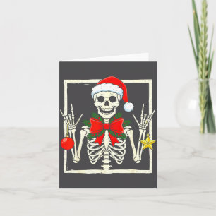 Coole Rocker Skelet Kerstman Hoed Kerstmis Punk Ro Kaart