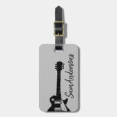 Coole rockgitaarmuziek reizen bagagelabel (Voorkant verticaal)