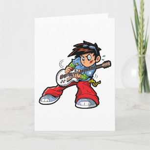 Coole Rockster Gitarist Leuke Muzikant Kaart