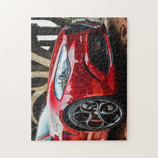 coole rode auto legpuzzel (Verticaal)