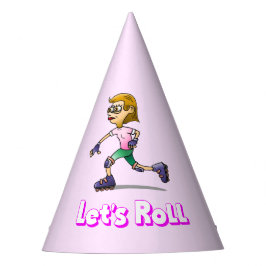 Coole Roller Schaats Meisje Feesthoedjes