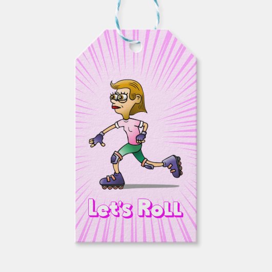 Coole Roller Skating Meid Cadeaulabel (Voorkant)