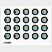 coole roze flamingo met zonnebril ronde sticker (Vel)