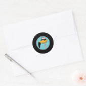 coole roze flamingo met zonnebril ronde sticker (Envelop)