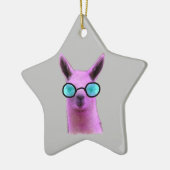 Coole Roze Lama! Keramisch Ornament (Links)