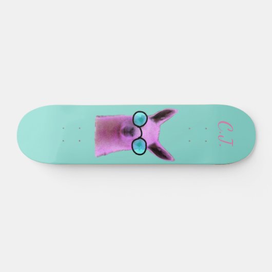 Coole roze lama! Teenslippers Skateboard Deck (Horizontaal)