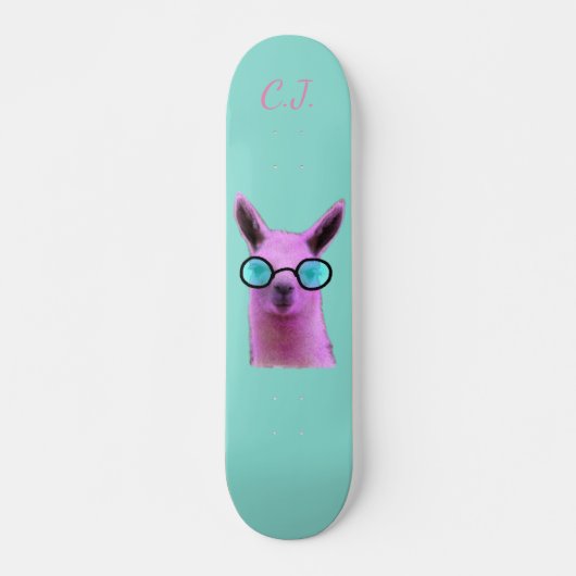 Coole roze lama! Teenslippers Skateboard Deck (Voorkant)