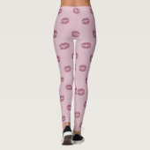 coole roze rode lippen Versexy roze patroon Leggings (Achterkant)