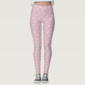 coole roze witte stip leggings (Voorkant)