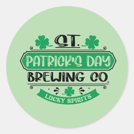 Coole Saint Patrick's Day brouwerij Ronde Sticker (Voorkant)