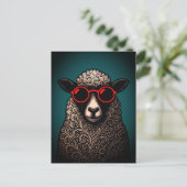 Coole Schaap Muurkunst Briefkaart (Staand voorkant)