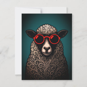 Coole Schaap Muurkunst Briefkaart