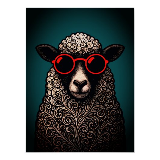 Coole Schaap Muurkunst Perfect Poster (Voorkant)