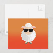 Coole Schaap Zonnebril Oranje Gradiënt Moppige Car Briefkaart (Voorkant / Achterkant)