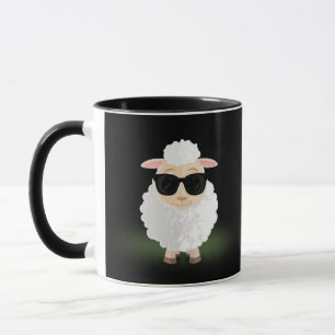 Coole Schapen Met Zonnebril Neon Groen Grappig Mok