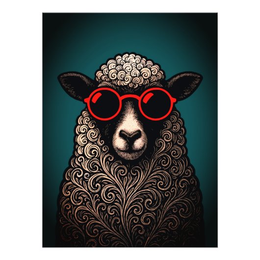 Coole Schapen Muur Kunst Foto Afdruk (Voorkant)