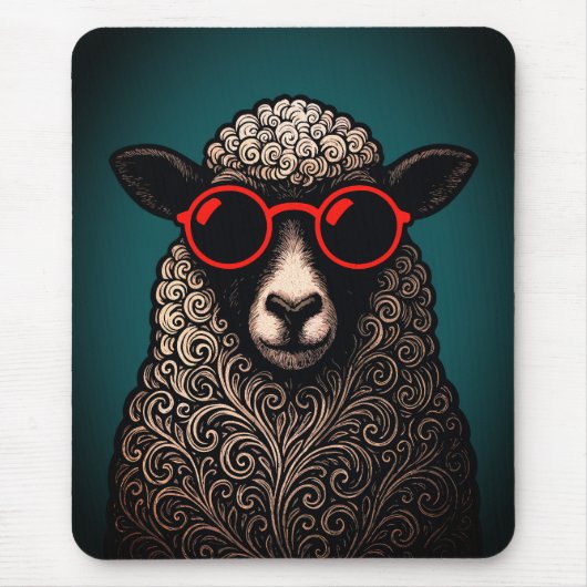 Coole Schapen Muur Kunst Muismat (Voorkant)