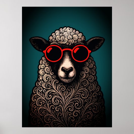 Coole Schapen Muur Kunst Poster (Voorkant)