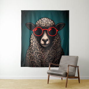 Coole Schapen Muurkunst Wandkleed