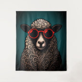 Coole Schapen Muurkunst Wandkleed (Voorkant)